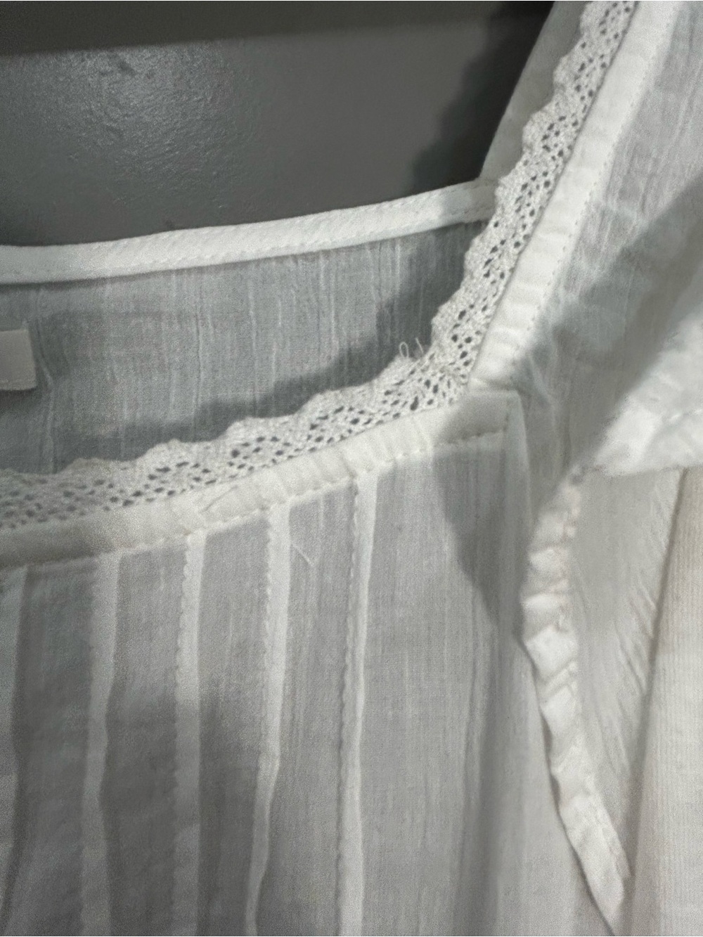 Maurices | Ruffle-Trim Button Front Sleeveless Top | Women’s | White | 1X - Picture 6 of 11
